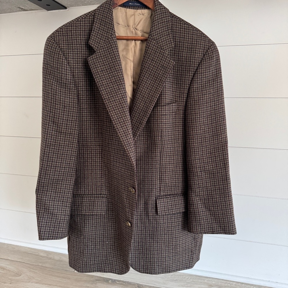 Vintage Brown Houndstooth Blazer